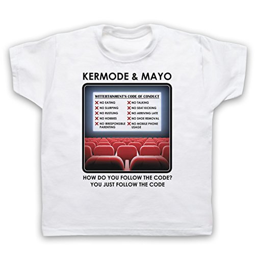 Death To Videodrome Kermode Mayo Wittertainment Code of Conduct Cinema Film Rules - Camiseta infantil blanco pecho 26