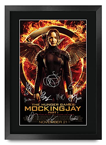 HWC Trading FR A3 The Hunger Games 3 Sinsajo parte 1 Jennifer Lawrence Gifts - Póster impreso firmado con autógrafo para fanáticos de la película Memorabilia - A3 enmarcado