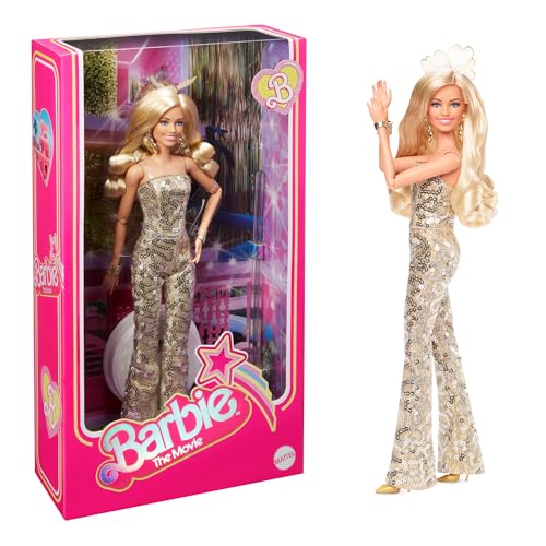 Barbie The Movie - Margot Robbie como Barbie Muñeca Signature coleccionable de la película Look Dorado, juguete de colección, regalo +3 años (Mattel HPJ99)